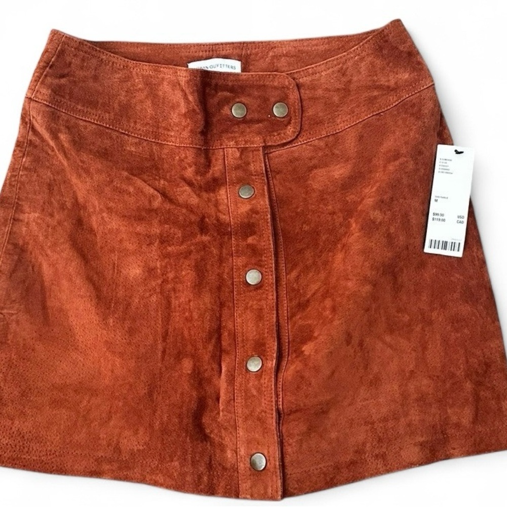 Urban Outfitters Terracotta Button-Front Mini Skirt